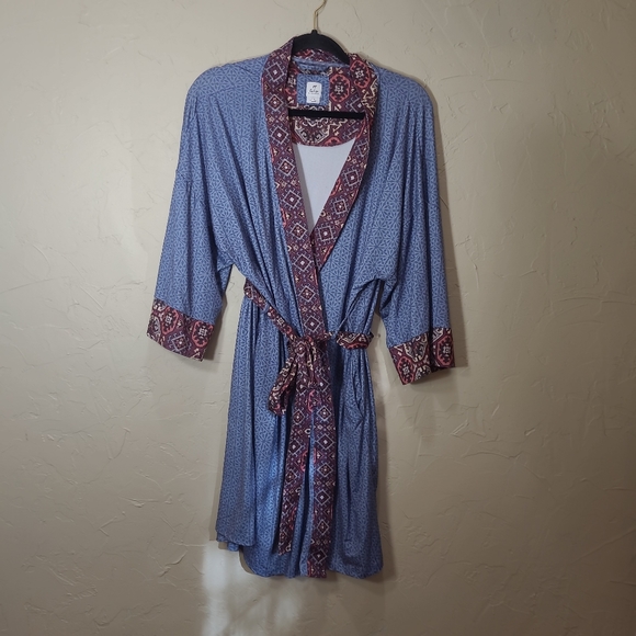 Echo Other - Echo Sleepwear Robe Size Small/medium Blue Print